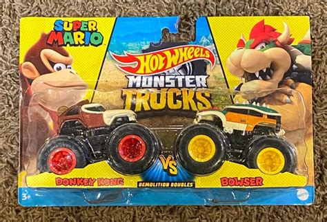 Hot Wheels Monster Trucks Donkey Kong Vs Bowser Super Mario Demolition Double Eur