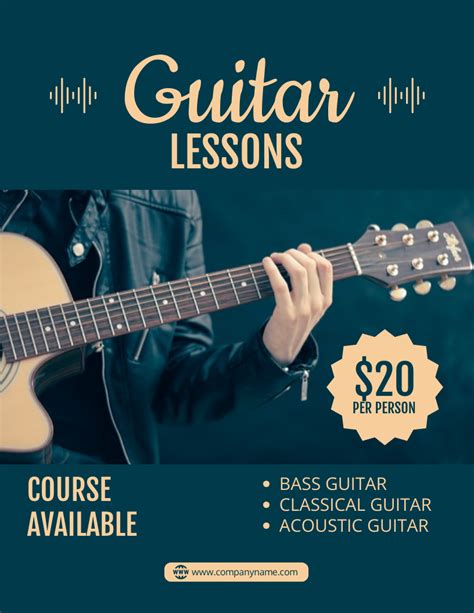 Guitar Lessons Flyer Template Venngage