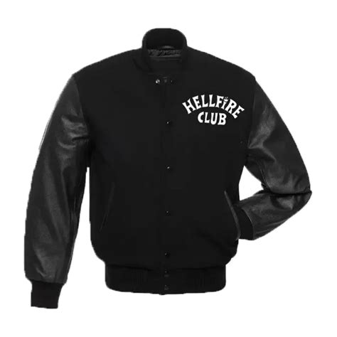 Stranger Things Hellfire Club Black Varsity Jacket Jacketstown