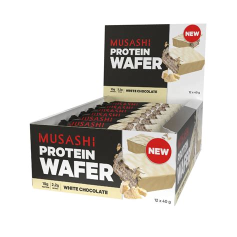 Musashi Protein Wafer Bar White Chocolate 40g Box Of 12 360activ