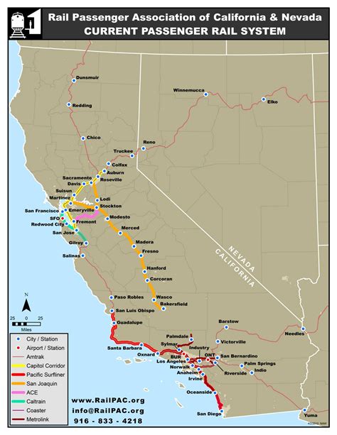 California Rail Map, All Train Routes In California - Amtrak California ...