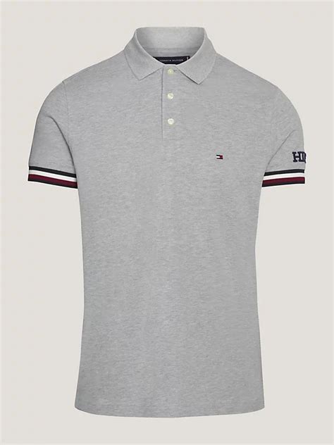 Hilfiger Monotype Slim Fit Polo Grey Tommy Hilfiger