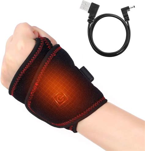 Heating Wrist Brace Adjustable Heated Wrist Wrap With 3 Level