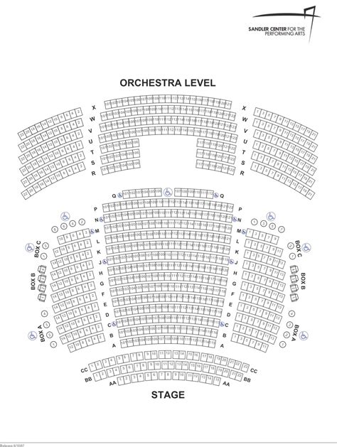 Sandler Center Seating Chart: A Visual Reference of Charts | Chart Master