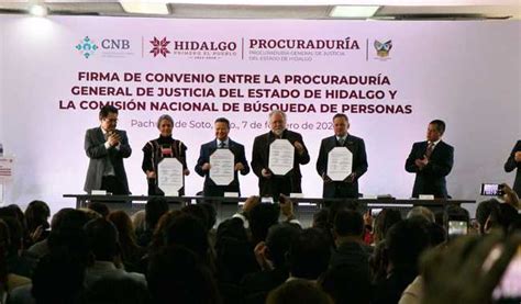 Firman CNB y PGJ de Hidalgo convenio en materia de búsqueda forense con