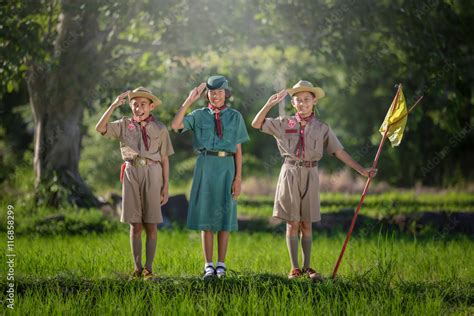 Scout salute Stock Photo | Adobe Stock