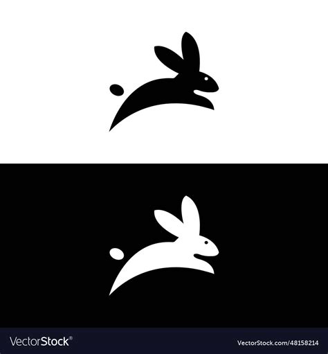 Black side silhouette of a rabbit isolated Vector Image