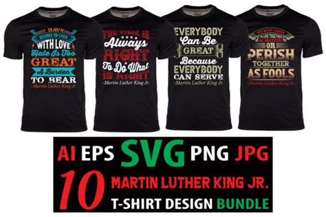 Martin Luther King Jr Svg Design Bundle Graphic By Realistic T Shirt