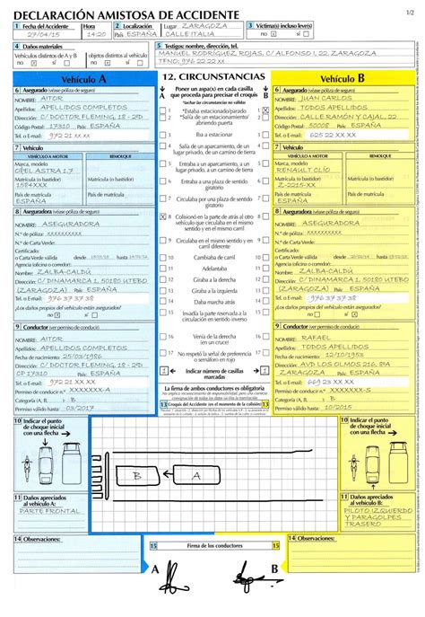 C Mo Rellenar Un Parte Amistoso De Accidente