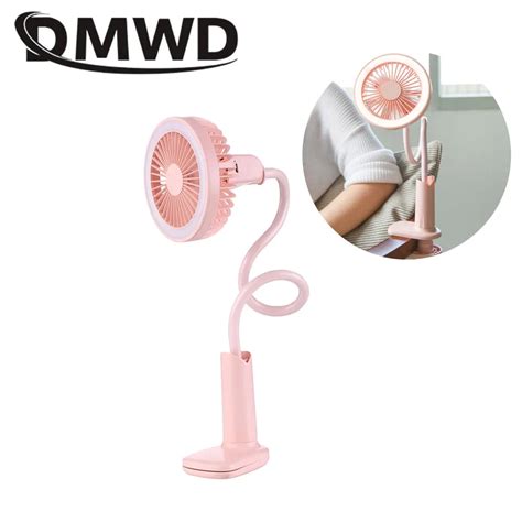 Dmwd Mini Usb Clip Electric Fan Desktop Foldable Handheld Rechargeable