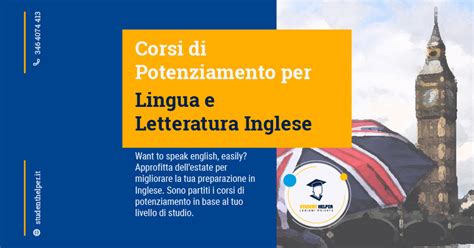 Corsi Di Potenziamento In Lingua E Cultura Inglese Student Helper