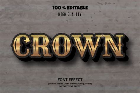 Premium Vector | Editable text effect, crown text style