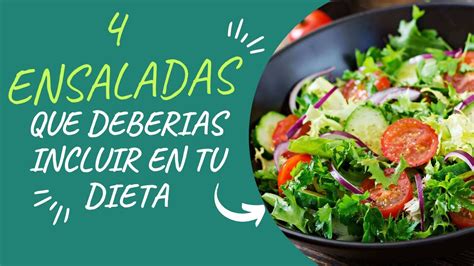 4 Ensaladas Saludables Que Deberías Incluir En Tu Dieta Youtube