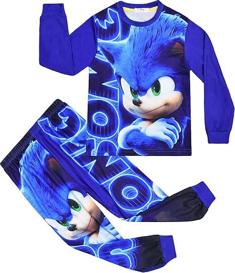 Amazon Pijama Infantil De Piezas De Sonic Para Ni Os Camis N De