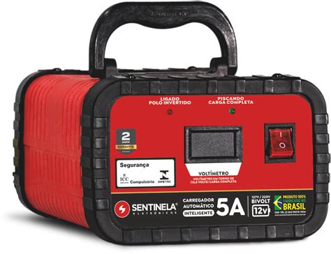 Sentinela Eletrônicos Soluções Carregador De Bateria 5a Modelo Cv512 Abs