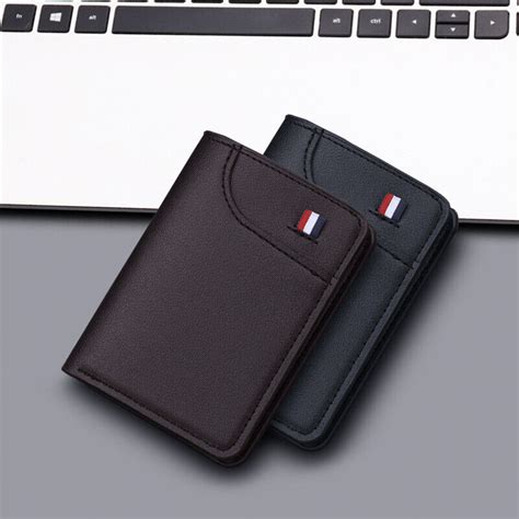 Billetera Plegable Cartera Plegable Para Hombre Monedero De Cuero Pu