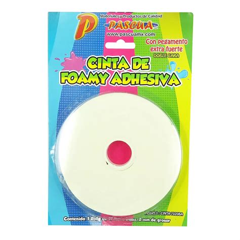 CINTA DE FOAMY ADHESIVA DOBLE CARA 19X5M Atado De 2 Pzas Super Papelera