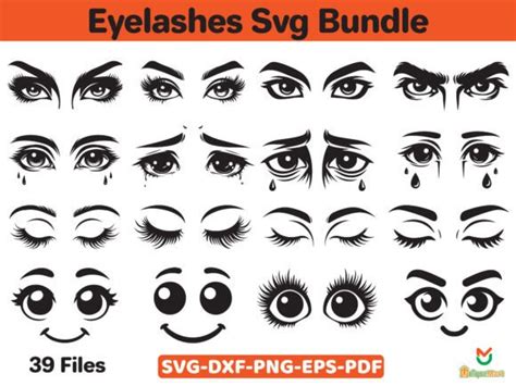 Eyelashes Svg Bundle, Eyelash Clipart Graphic by Uniquemart · Creative Fabrica