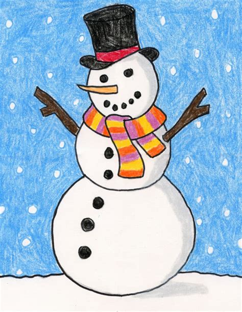 How to Draw Frosty the Snowman: Step-by-Step Art Lesson for Kids