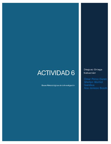 Act Bases Metodologicas Actividad Bases Metodol Gicas De La