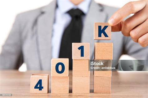 401k Chart With Wooden Blocks Stock Photo Download Image Now 401k