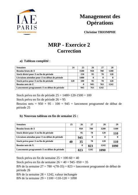 Pdf Correction Exercice Mrp Dokumen Tips