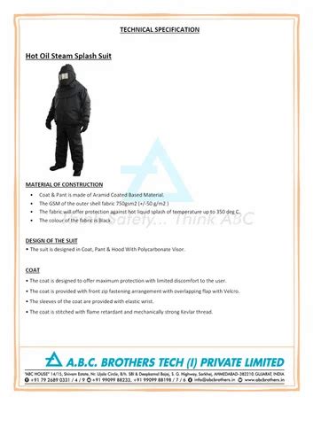 Hot Oil Steam Splash Suit At 45000 Piece Coverall Suit In Ahmedabad ID 2851609389433
