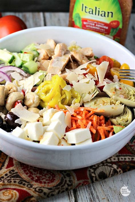 Italian Chicken Chopped Salad Bowls Renee S Kitchen Adventures