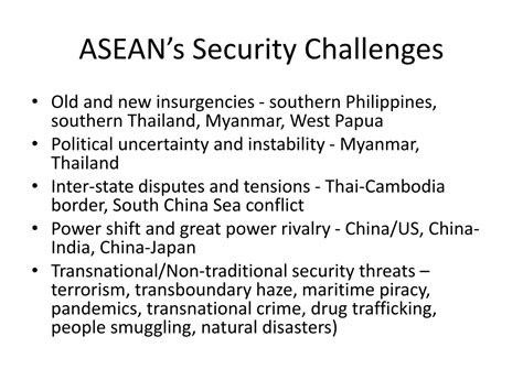 PPT Security Challenges In The ASEAN Region PowerPoint Presentation