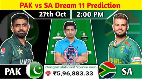 Pak Vs Sa Dream11 Pak Vs Sa Dream11 Team Pak Vs Sa Dream11 Prediction