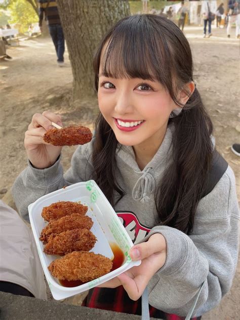 福田 朱里 Stu48🍎 On Twitter 広島フードフェスティバル行ってきました🍁 からあげ、チーズはっとく、カキフライ、安納芋