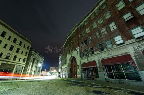 Abandoned Downtown at Night - Brownsville, Pennsylvania Stock Image ...