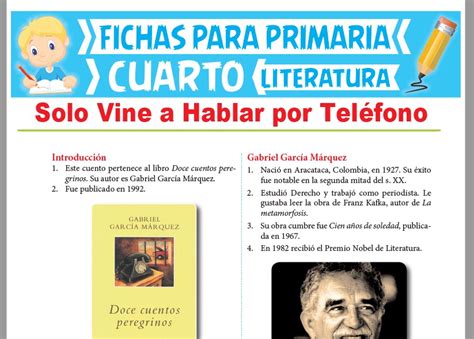 Solo Vine a Hablar por Teléfono para Cuarto Grado de Primaria 2022