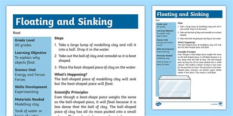 Boats Science Experiment L Insegnante Ha Fatto Twinkl