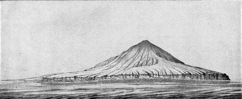 The Krakatoa volcano before the eruption of 1883, vintage engraving ...