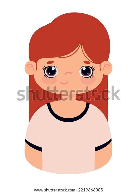 Cute Girl Red Hair Icon Isolated Stock Vector Royalty Free 2219666005