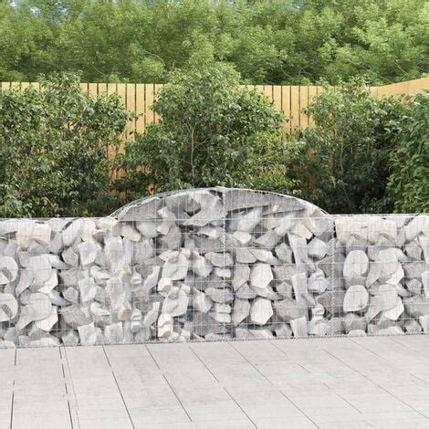 Paniers à gabions arqués 2 pcs Mur en gabion Clôture de gabion