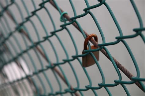 Premium Photo Close Up Of Padlock On Chainlink Fence