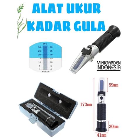 Jual Brix Refractometer Alat Ukur Kadar Gula Tingkat Manis Buah Atc 32