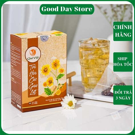 Mua Trà hoa cúc gạo lứt Quê Việt thanh nhiệt, ngủ ngon, điều hoà huyết ...