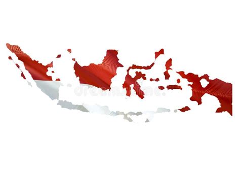 Mapa En La Bandera Que Agita De Indonesia D Que Rinde El Mapa De