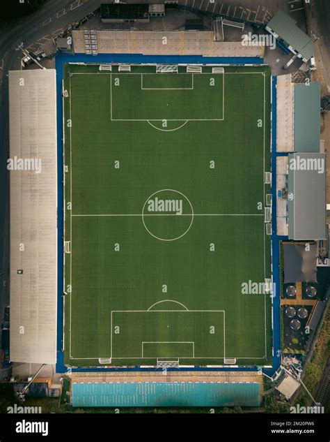 An aerial view of empty football pitch Stock Photo - Alamy