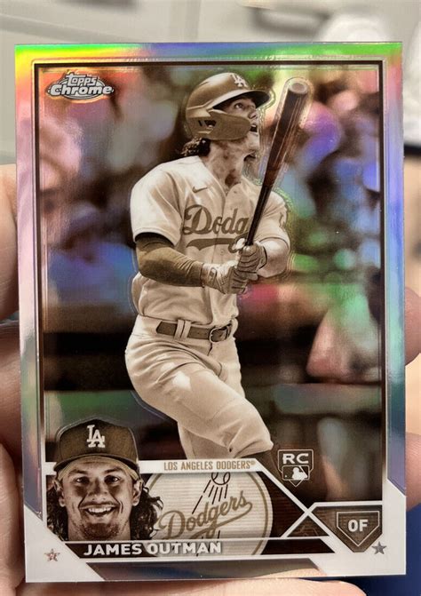 Topps Chrome Baseball James Outman Sepia Refractor Rookie Card Rc