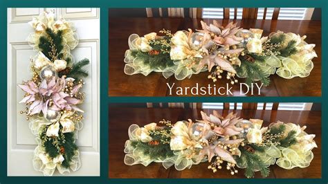 Easy High End Yardstick Centerpiecedoor Swaggarland Diy Holiday