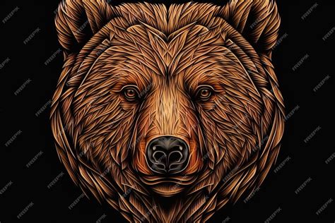 Premium AI Image | An astonishingly wellexecuted frontal bear head drawing