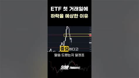 비트코인 현물 Etf 첫 거래 시작과 동시에 비트 하락을 예상한 이유 Youtube