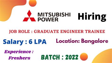 Mitsubishi Power India Off Campus Hiring Freshers For The Role Of