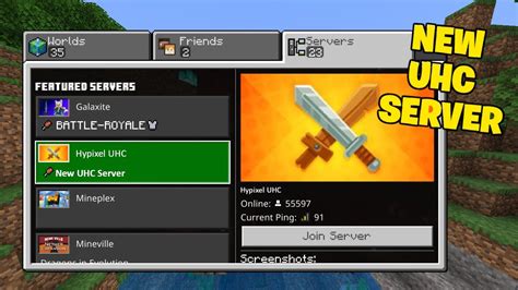 New Best Mcpe Uhc Server Happype Minecraft Bedrock Edition Youtube