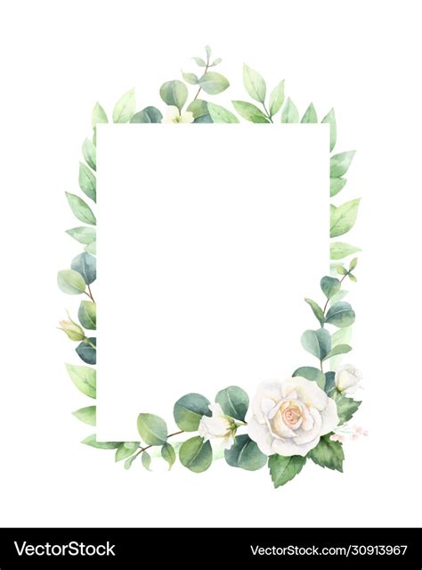 Watercolor Frame With Eucalyptus Leaves Royalty Free Vector