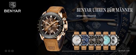 Benyar Uhren Herren Analog Quarz Chronograph Herrenuhren Wasserdicht